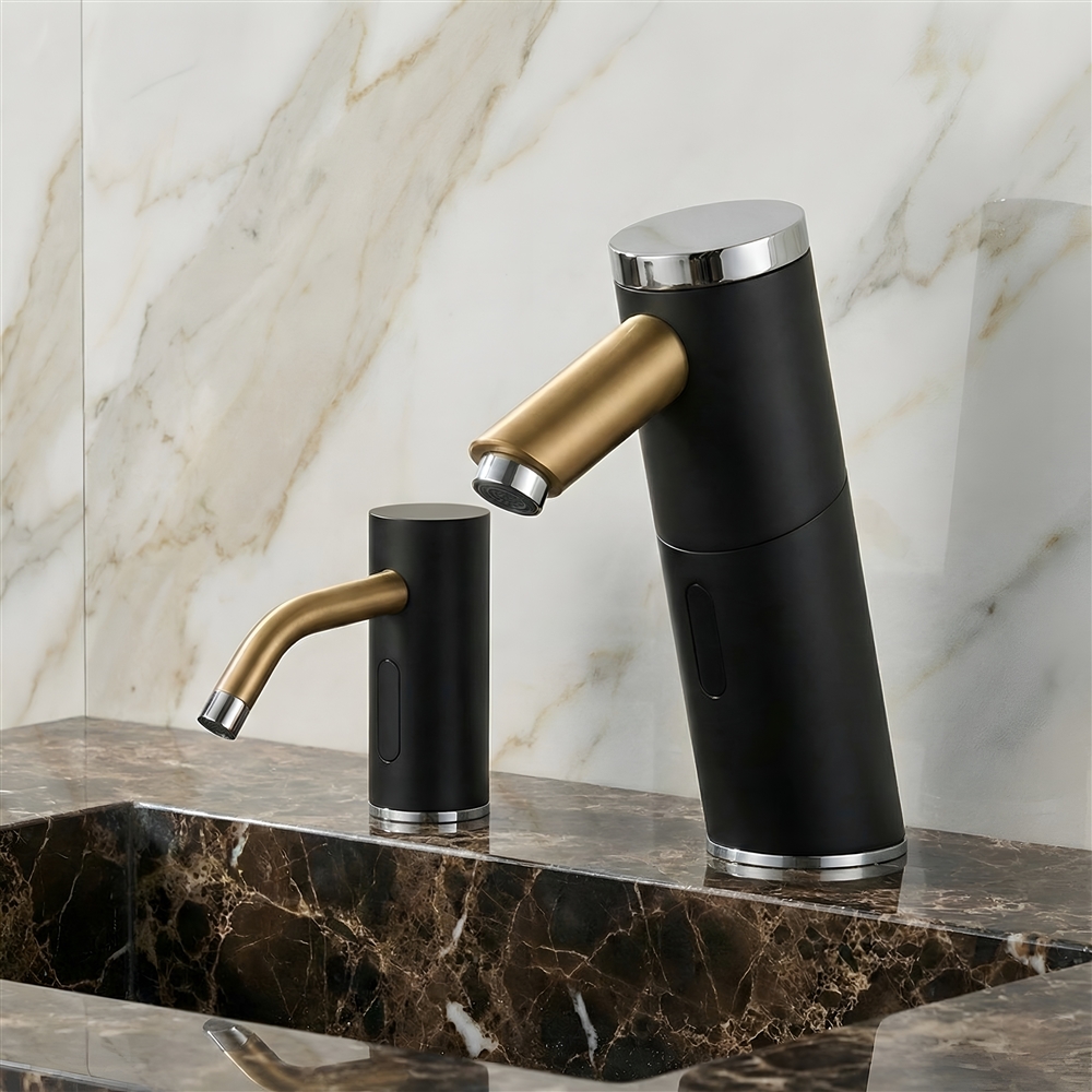 Architect reviewing airport restroom touchless faucet specifications and product cut sheets