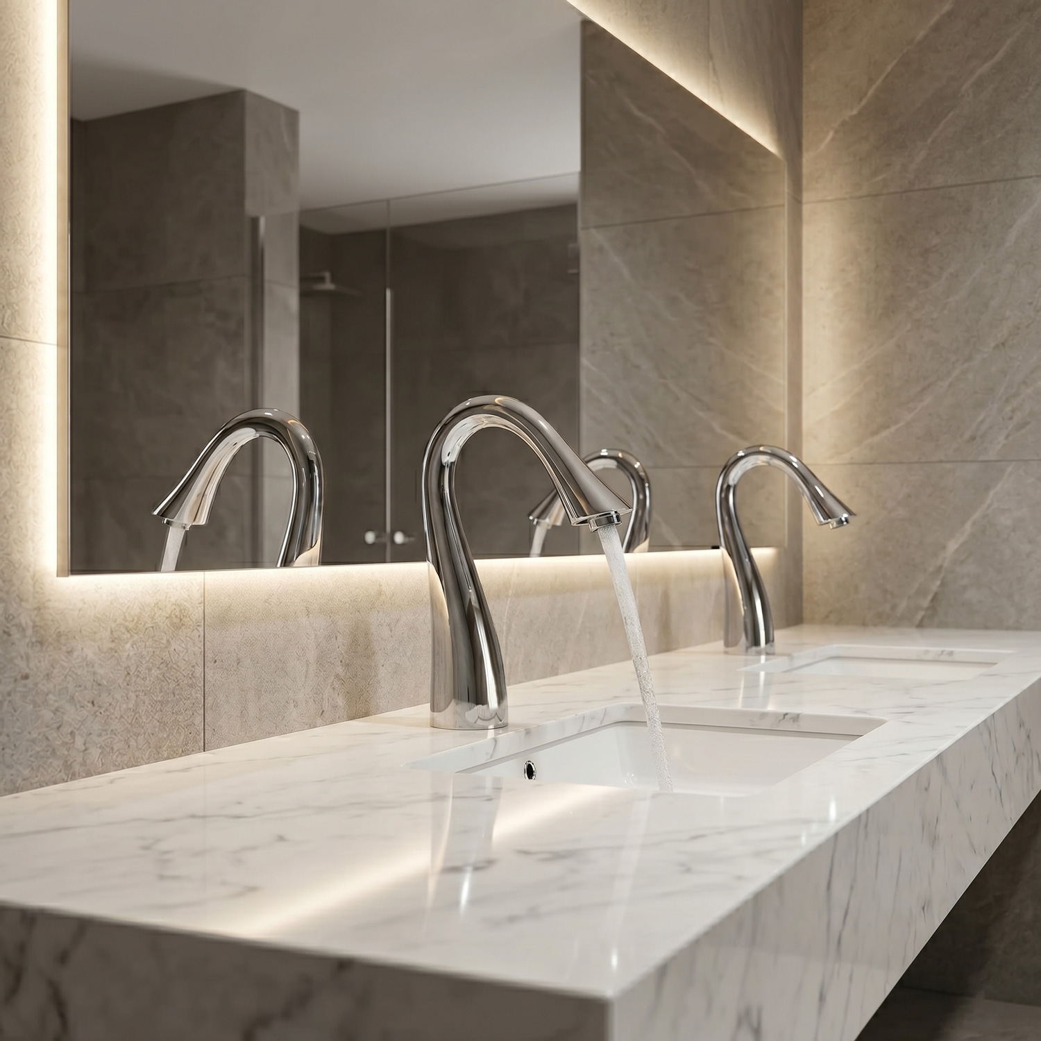 Fontana Gold Sensor-Activated Touchless Faucet for Commercial Architectural Restrooms