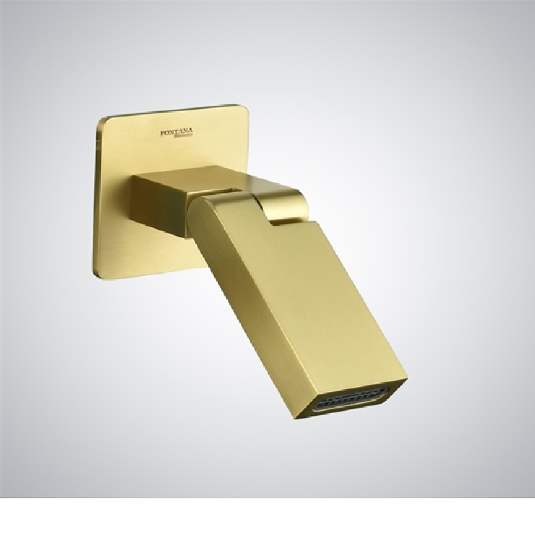 Fontana Solesmes Brushed Gold Touchless Wall Mounted Bathroom Sink Faucet