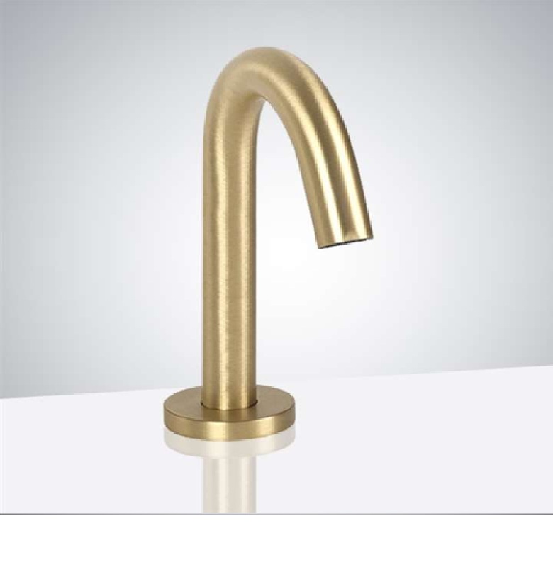 Fontana Carpi Goose Neck Brushed Gold Deck Mount Faucet